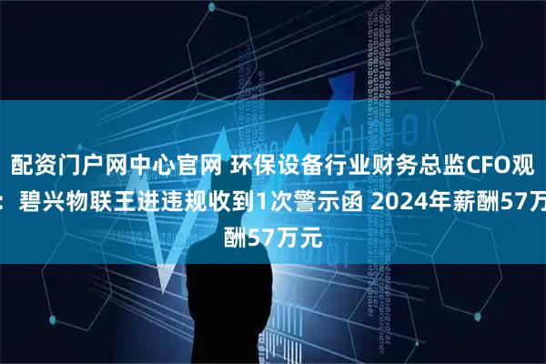 配资门户网中心官网 环保设备行业财务总监CFO观察：碧兴物联王进违规收到1次警示函 2024年薪酬57万元